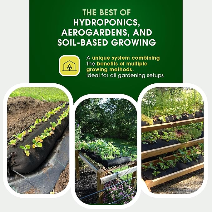 4x8 50ft Tubular Fabric Plant Pots with Full Drip Irrigation System - Heavy Duty Mesh for Optimal Airflow, Customizable up to 32 sqft Garden for Fruit, Vegetables and Flowers