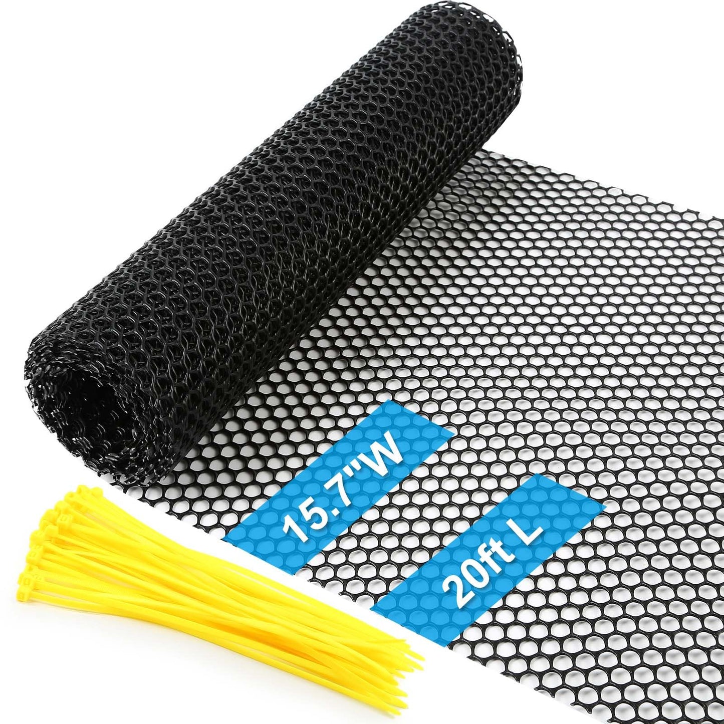 Heavy Duty Rigid Plastic Wire Mesh Fence by SlopHaul - Large Roll 15.7" x 20ft, Black - Reusable, Easy Cut, Sturdy Chicken Wire, Garden Divider Net, Pet Run - The All-in-One Fence and Netting Solution