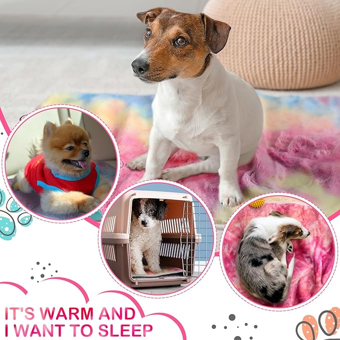 Reginary 4 Pcs Waterproof Guinea Pig Blankets Washable Small Animal Fleece Bedding Absorbent Guinea Pig Cage Liners Reusable Pet Pee Pad Sleep Mat for Hamster Ferret(Tie Dye Pattern,24 x 16 Inch)