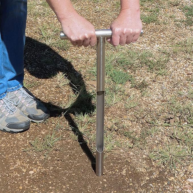 Soil Sample Probe - Soil Test Kit, 304 Stainless Steel Soil Probe, Soil Sampler with T-Handle, 12in Soil Testing Kit for Lawns and Gardens for House Plants Lawn Garden Farm.