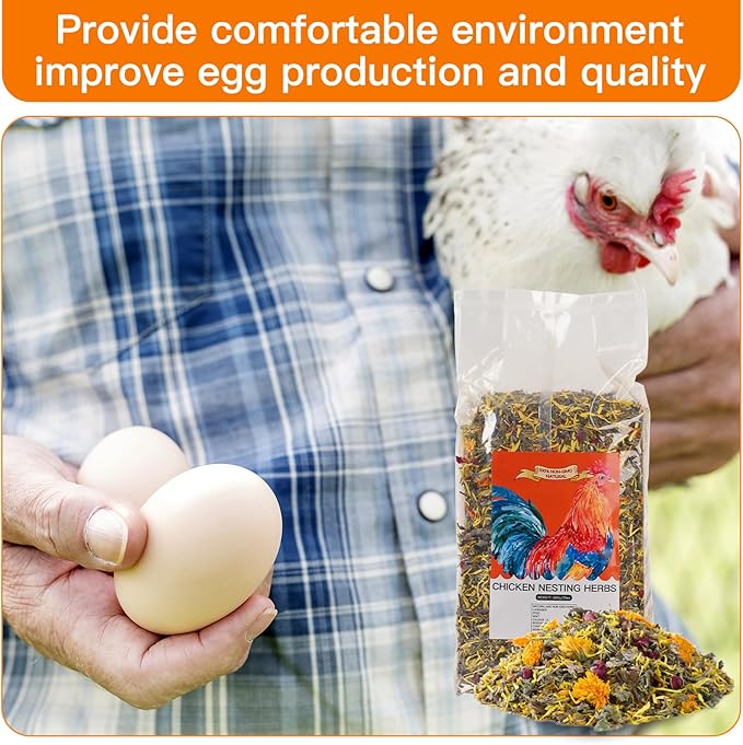 21 Oz Chicken Nesting Herbs Flowers Premixed Dried Poultry Herbs Natural Nesting Box Pads Roost House Lime Feed Grit Herbs Bedding Supplies for Chicken Duck Coop Feeder Freshness Egg Laying Coop Smell