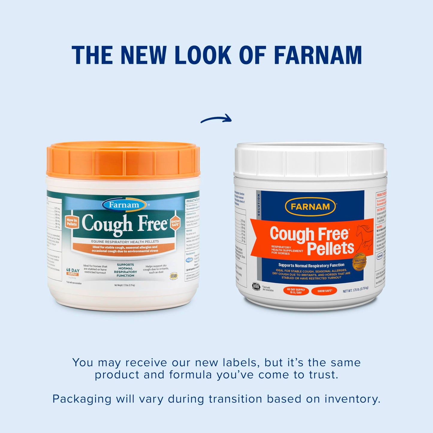 Farnam Cough Free Pellets Respiratory Health Supplement for Horses, Provides Respiratory Support for Horses with Seasonal Allergies or Stable Cough, 1.75 lb., 48 Day Supply