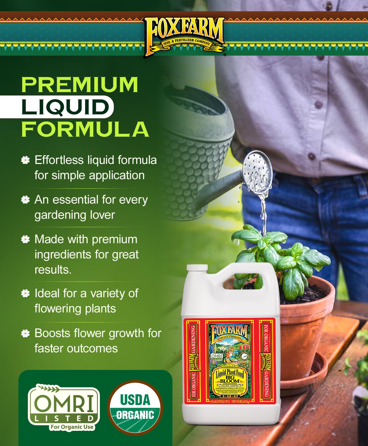 Fox Farm Fertilizer Soil Trio Liquid Nutrient: Tiger Bloom, Grow Big, Big Bloom Gallon Bottles - (Pack of 3-1 Gallon)