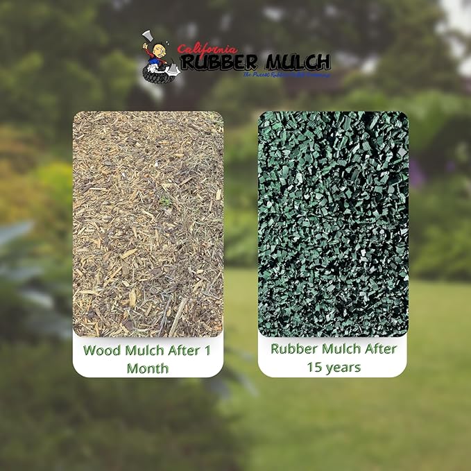100% Wire-Free Rubber Mulch – Green, 20 lb (0.8 cu ft) | Long-Lasting, Low Maintenance, Safe for Kids & Pets – Landscaping & Playground Ground Cover