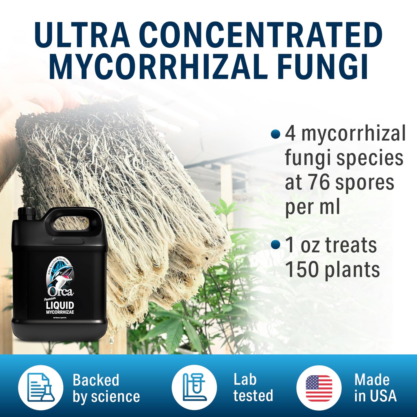 Plant Success 1 Gallon Orca Liquid Mycorrhizae for Plants - Mycorrhizal Fungi Root Stimulator and Booster - Enhance Plant Success with Microbes for Soil