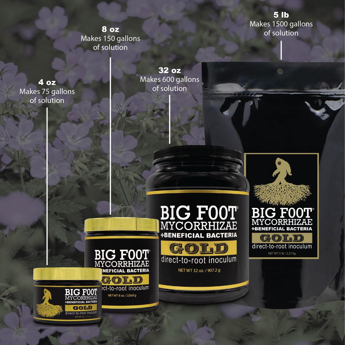 Mycorrhizal Fungi for Massive Plant Roots with Beneficial Organisms by Big Foot - Use During Transplanting, Water in or Hydroponics for All Plants - Gold 32 Ounces