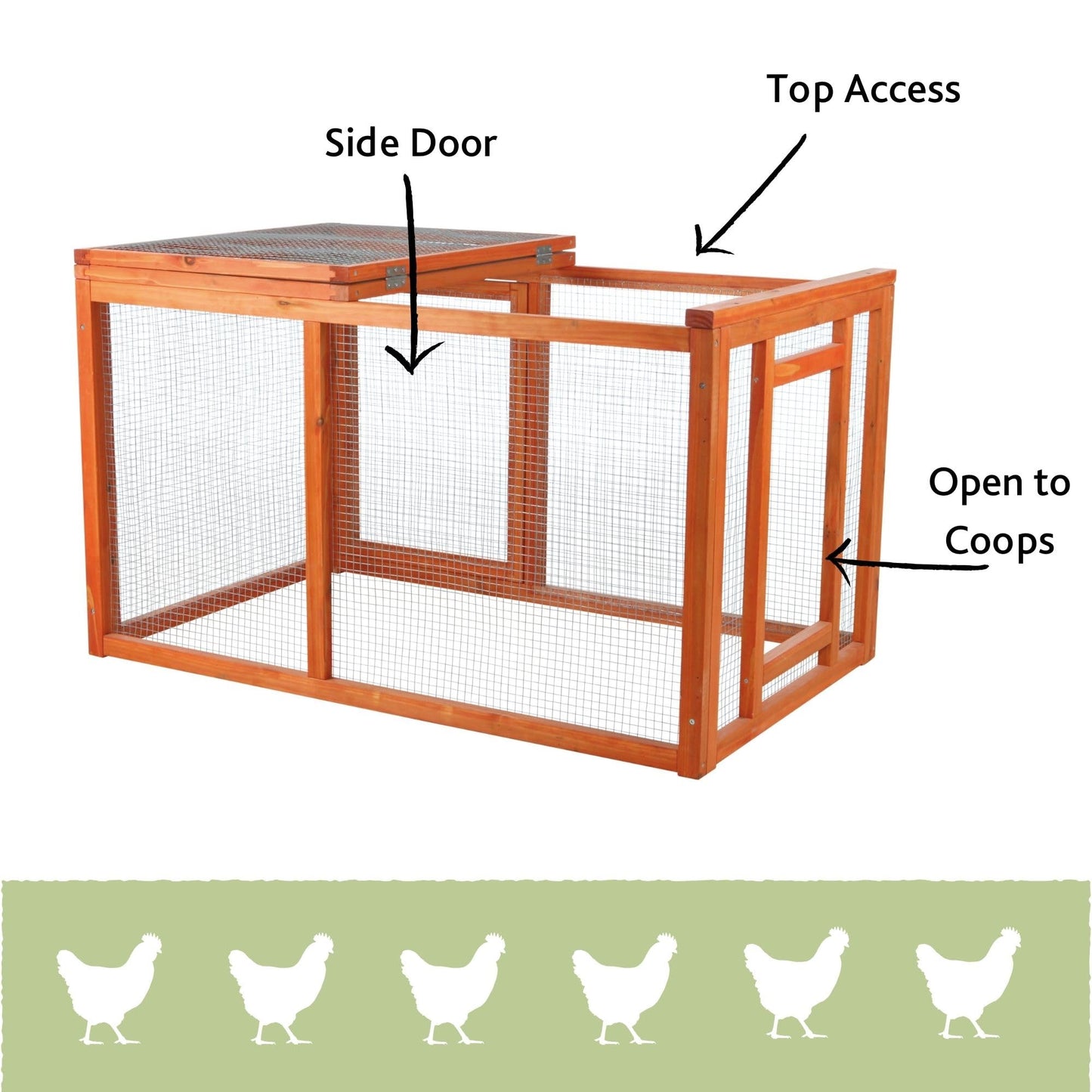 TRIXIE Natura Chicken Outdoor Run with Mesh-Covered Top, Extension for Natura Chicken Coops (55960, 55962, 55963, 55964), up to 2 Chickens (Standard Size) or 4 Bantams