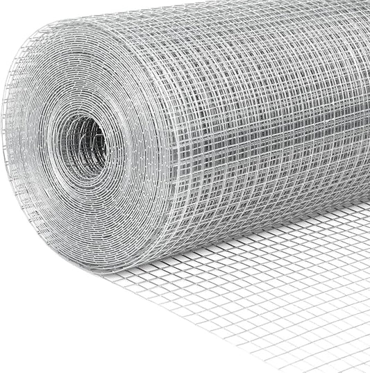 GANGHAO Hardware Cloth 19 Gauge 1/2 inch 48 x 100 ft, Chicken Wire Mesh Roll, Wire Fencing, Wire Fence Roll, Galvanized Wire Mesh, Guard Mesh (48"×100')
