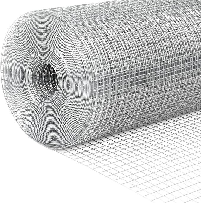 GANGHAO Hardware Cloth 19 Gauge 1/2 inch 16 x 50 ft, Chicken Wire Mesh Roll, Wire Fencing, Wire Fence Roll, Galvanized Wire Mesh, Guard Mesh