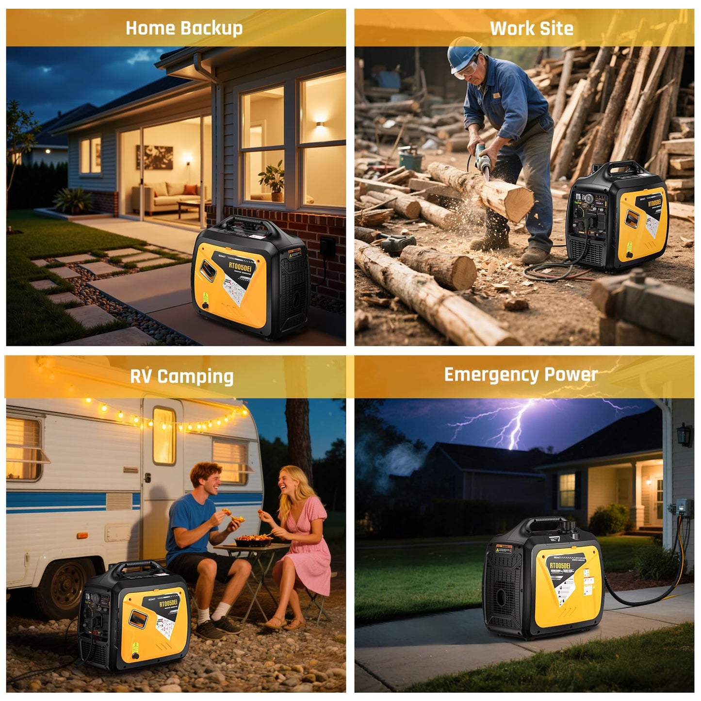 5000 Watts Portable Dual Fuel Inverter Generator– Small Gasoline LPG Powered for Home Backup, Camping, RV, Tailgating with CO Protection, Eco Mode, Recoil/Electric/Remote Start, Parallel Capable