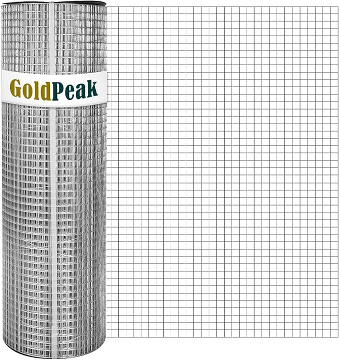 GOLDPEAK GoldPeak Hardware Cloth 60 inches x 100 Foot with 1/2 inch Mesh 19 Gauge - Chicken Wire Fencing Galvanized Wire Mesh Roll Gopher Wire Raised Garden Bed Rabbit Wire