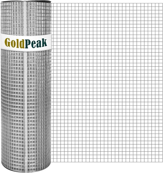 GOLDPEAK GoldPeak Hardware Cloth 60 inches x 100 Foot with 1/2 inch Mesh 19 Gauge - Chicken Wire Fencing Galvanized Wire Mesh Roll Gopher Wire Raised Garden Bed Rabbit Wire