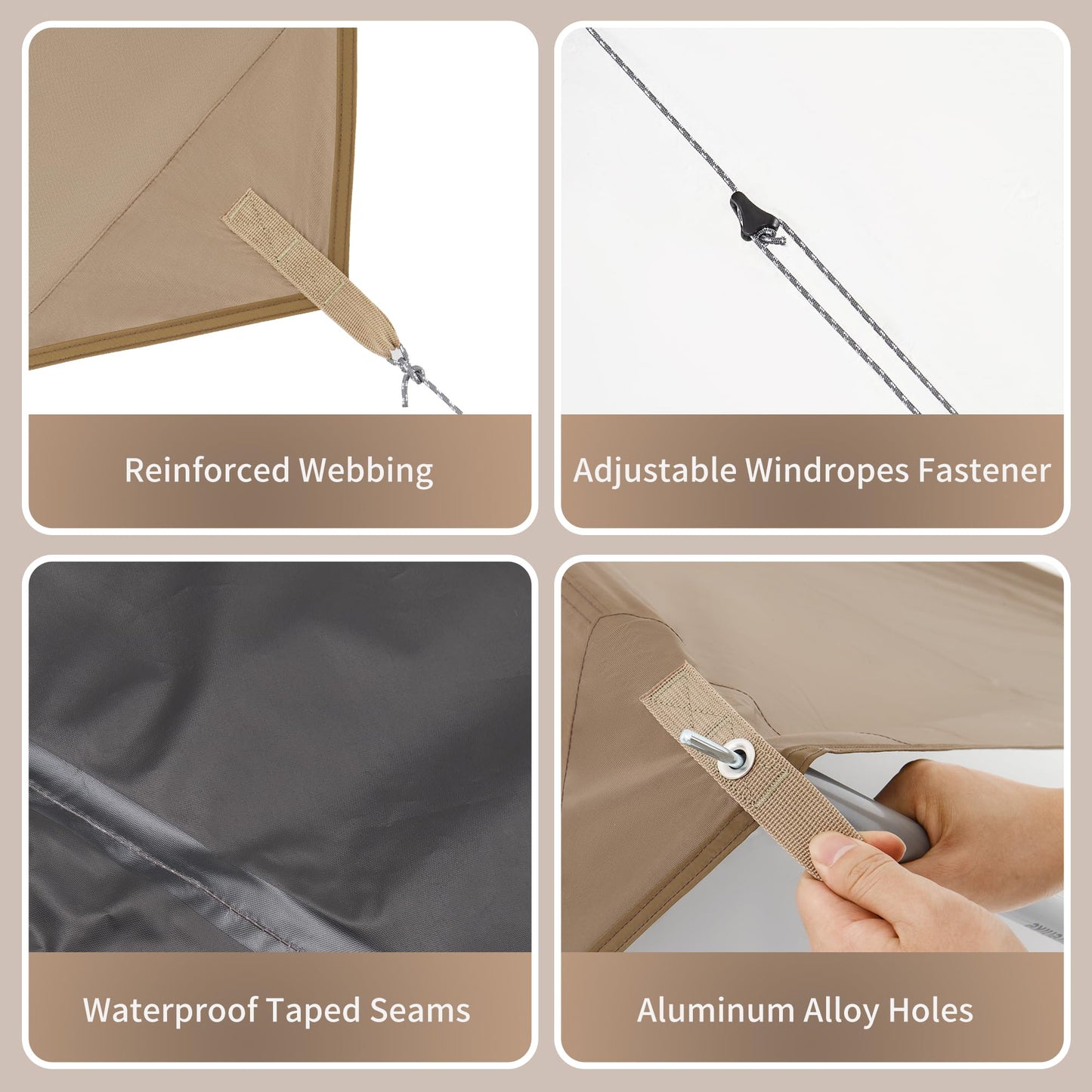 Naturehike Cloud Skies Camping Tent Tarp with Poles, Waterproof PU 18000mm+ Rain Shelter, Anti-UV UPF2000+ Camping Sun Shelter Canopy