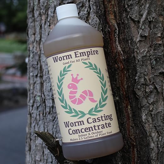 Worm Casting Tea, Natural Plant Food and Liquid Fertilizer Concentrate for Indoor and Outdoor, 1 Quart