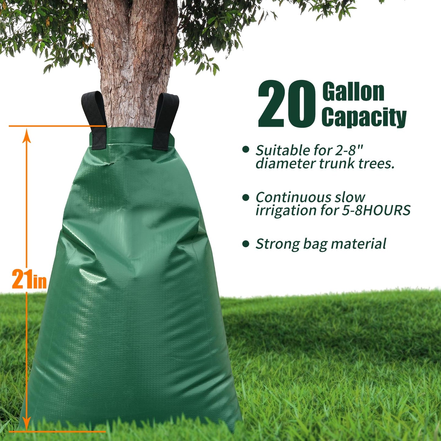 Tree Watering Bags Slow Release:20 Gallon - Reusable Water Bags for Trees - Slow Lrrigation Suitable for Newly Planted or Established Trees in Hot Weather（12 Pack）