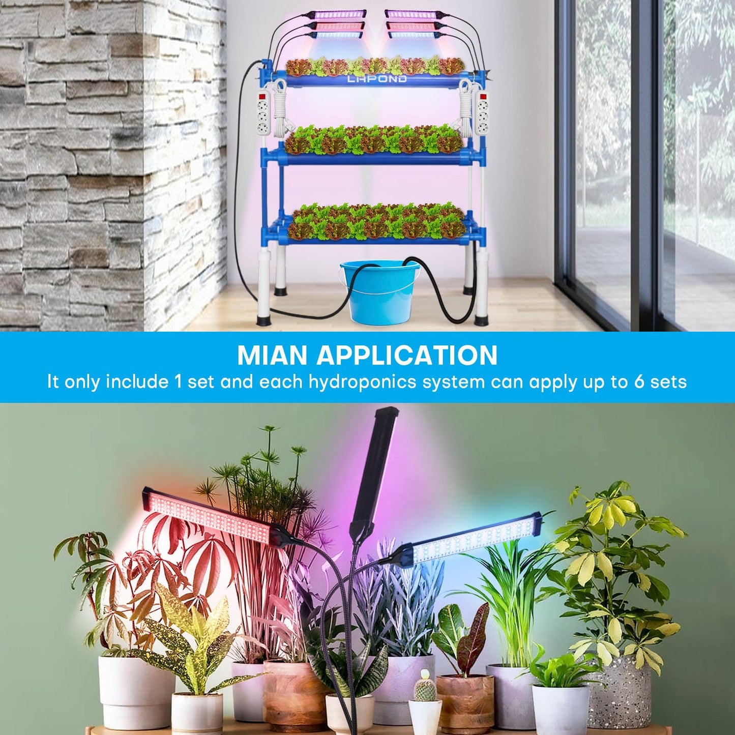 LAPOND Block Light Hydroponics Growing System Kit with LED Grow Lights,108 Plant Sites 3 Layers Food-Grade PVC-U Pipes for Leafy Vegetables,Fruits, Herbs(Deluxe Version)