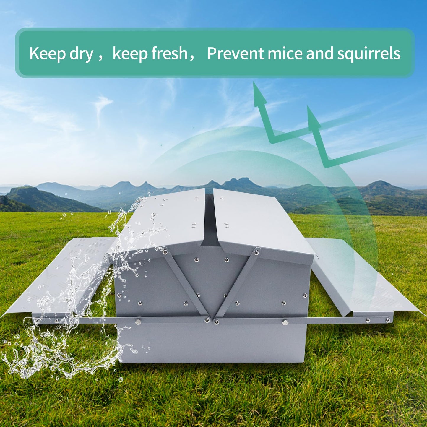 Lucky Farm Automatic Chicken Feeder Treadle Poultry Feeding Trough Plastic Spraying Steel 25lb No Spill for Roosters Duck Goose and Turkey