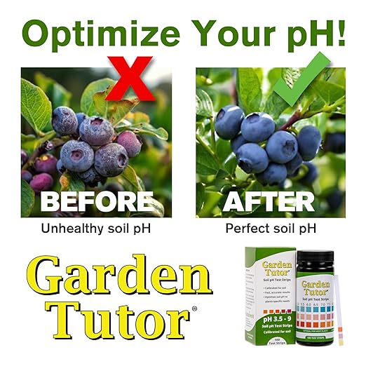 Garden Tutor Soil pH Test Kit – 100 Strips with AI-Powered Web Reader – Accurate Testing for Lawn, Garden & Compost – pH 3.5–9