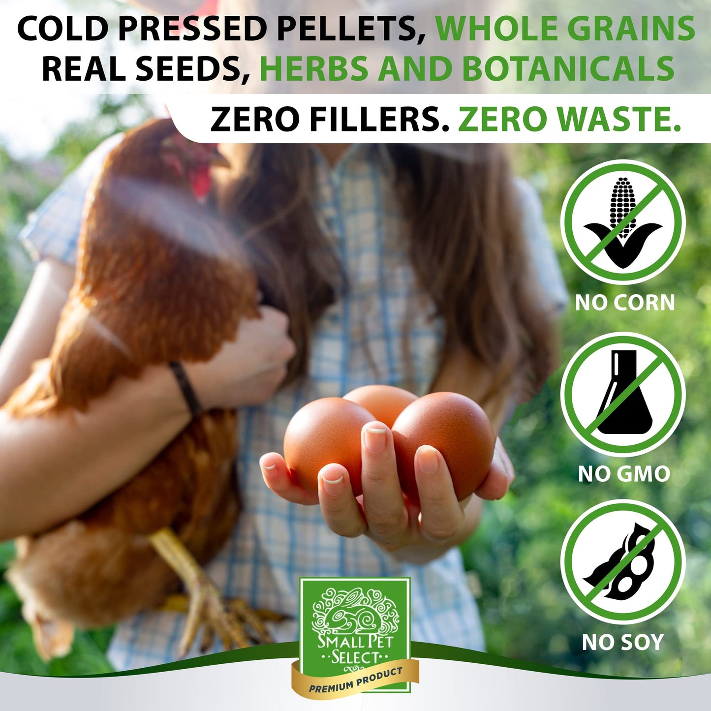 Small Pet Select Chicken Layer Feed, Non-GMO, Corn Free, Soy Free, 18% Protein,10 lb