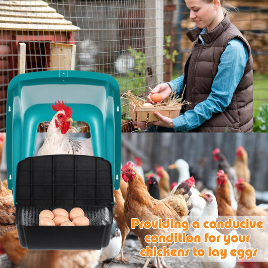 Nuogo 10 Pack Chicken Nesting Box Bulk Chicken Laying Boxes with Pads Large Nesting Boxes for Laying Eggs Plastic Chick Brooder Box for Poultry Farm Backyard Accessories