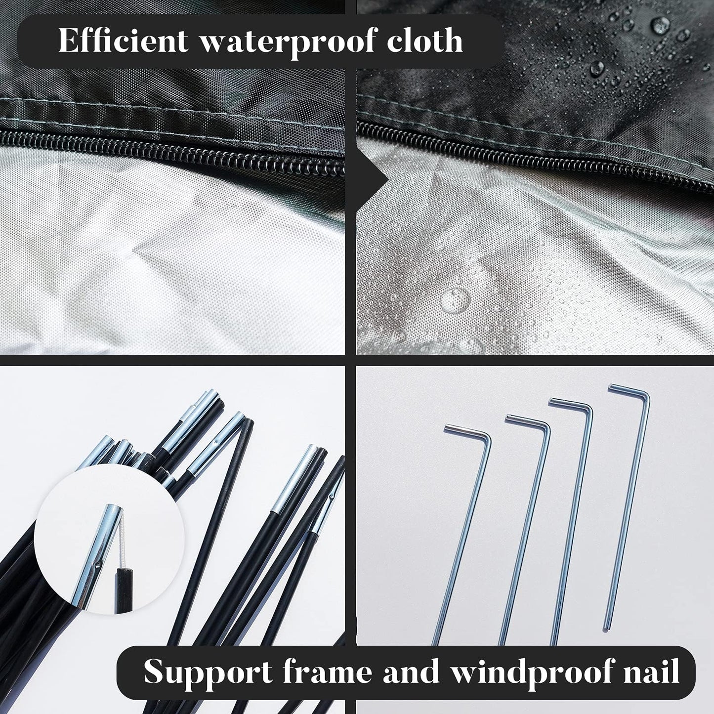 MAIZOA 83 x 32 x 65 in Outdoor Bike Covers Storage Shed Tent,210D Oxford Thick Waterproof Fabric,Outdoor Aluminum Alloy Bracket Bicycle Storage shed, Neat Tent Bicycle Cover