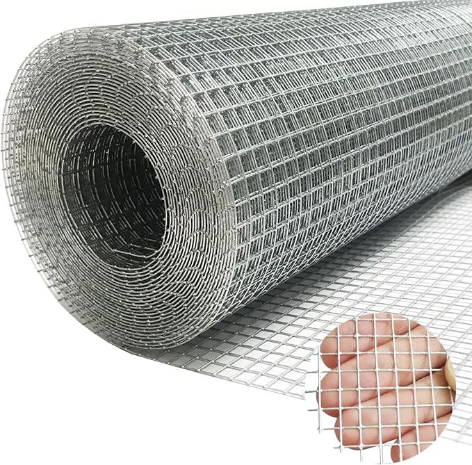 GARDEN & HOME Hardware Cloth 1/4 Inch 16in X 20ft,23 Gauge Hot Dip Galvanized After Welded Cage Mesh Roll Square Chicken Wire Netting Rabbit Fence Snake Fencing Rodent Animals Weasel Raccoons