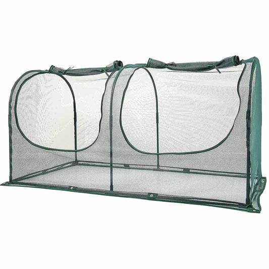 Portable Chicken Run Hen Coop,Walk-in Poultry House,Outdoor Gardening Net,Easy-up Small Animals Enclosure for Protecting Pet and Plant with Metal Frames and 10 Stakes in Backyard and Farm
