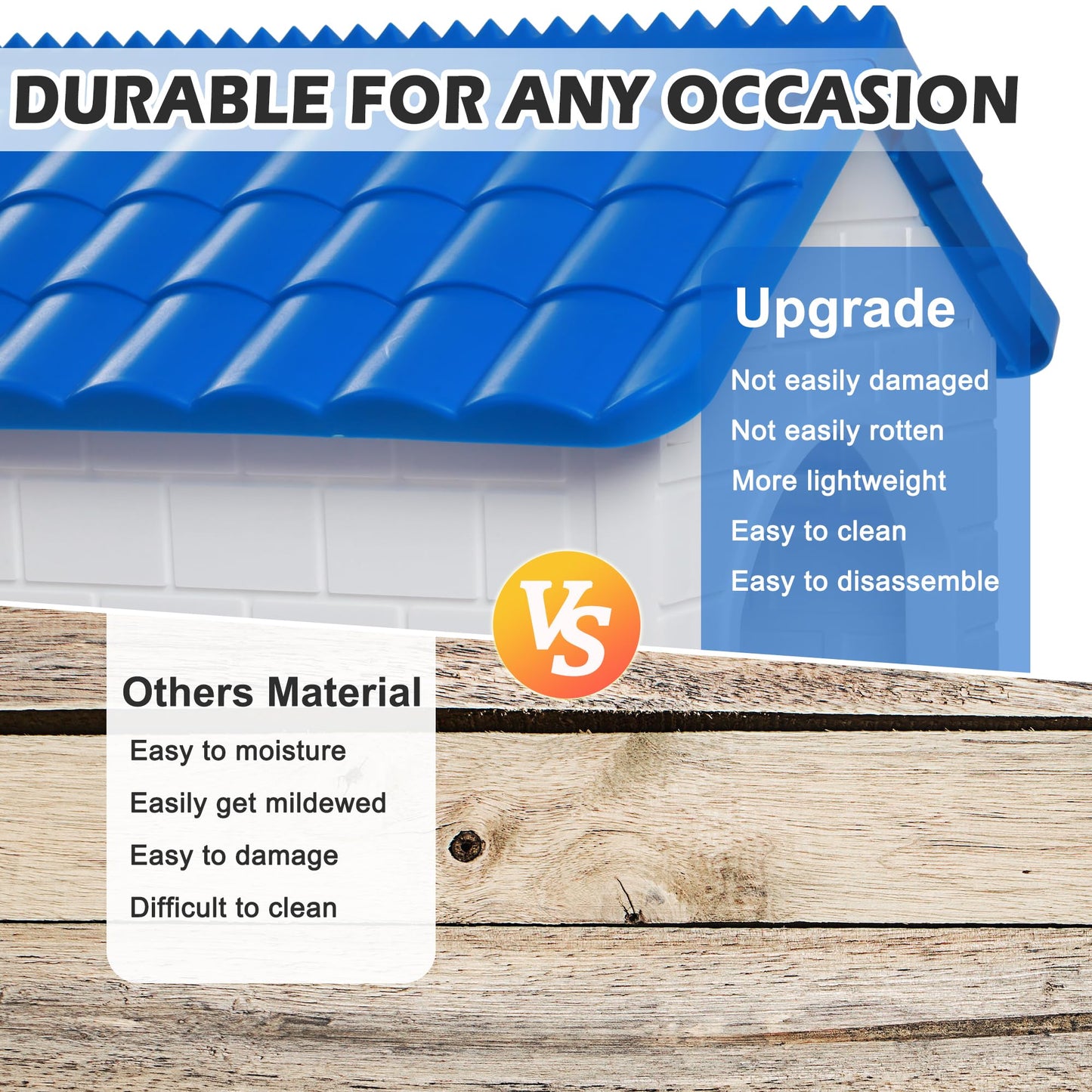 CSQOO Chicken Nesting Box, Waterproof Hens Nesting Boxes with Chicken Nesting Pads for Laying Eggs, Wall Mount Nesting Boxes for Chickens, Duck, Rabbit, Poultry (Blue)