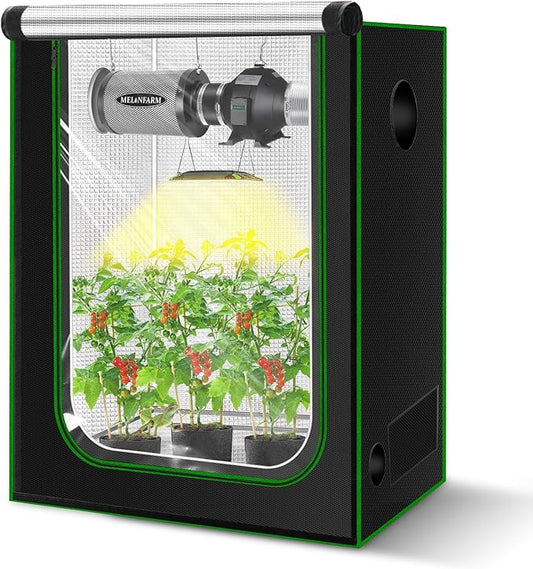 MELONFARM 4x2 Grow Tent, 48"x24"x72" Double Transparent Viewing Door Indoor Grow Tent, Growing Tent with High Reflective Mylar & Floor Tray, Plant Tent for Indoor Hydroponics Growing
