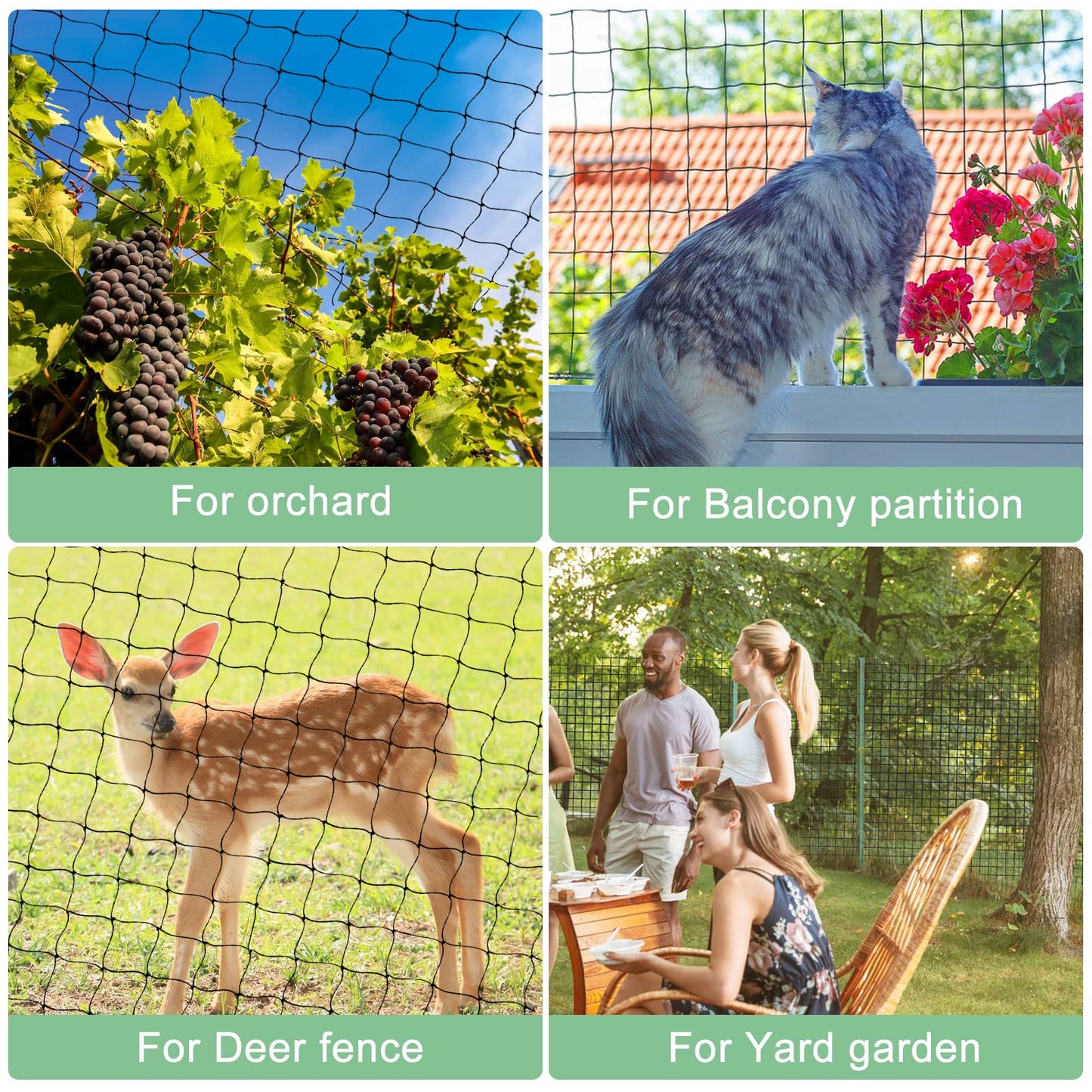 BSTPCOO 100'x100' Bird Netting for Chicken Coop, Nylon 3/4" Mesh Poultry Netting Chicken Nettings Roof Hawk, Aviary Net Deer Fence Garden Netting for Fruits Trees Plant