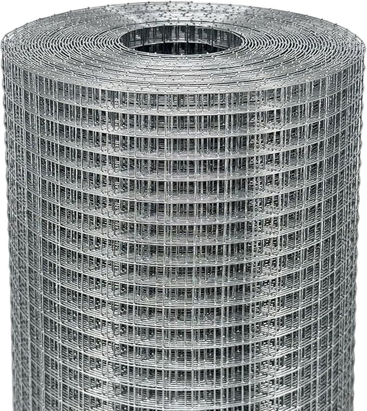 Hardware Cloth 1/2 in. x 3 ft. x 50 ft. 19-Gauge, Galvanized Wire Mesh Roll, Chicken Wire Fencing, Welded Wire Fence Roll, Gopher Mesh, Rodent Wire, Chicken Coop/Run Wire, Rat Wire Mesh