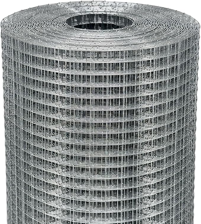 Hardware Cloth, Chicken Wire 1/2 in. x 4 ft. x 50 ft. 19-Gauge, Galvanized Wire Mesh Roll, Chicken Wire Fence Roll, Welded Wire Fencing, Garden Fence, Wire Cloth, Snake Fencing, Hardware Mesh