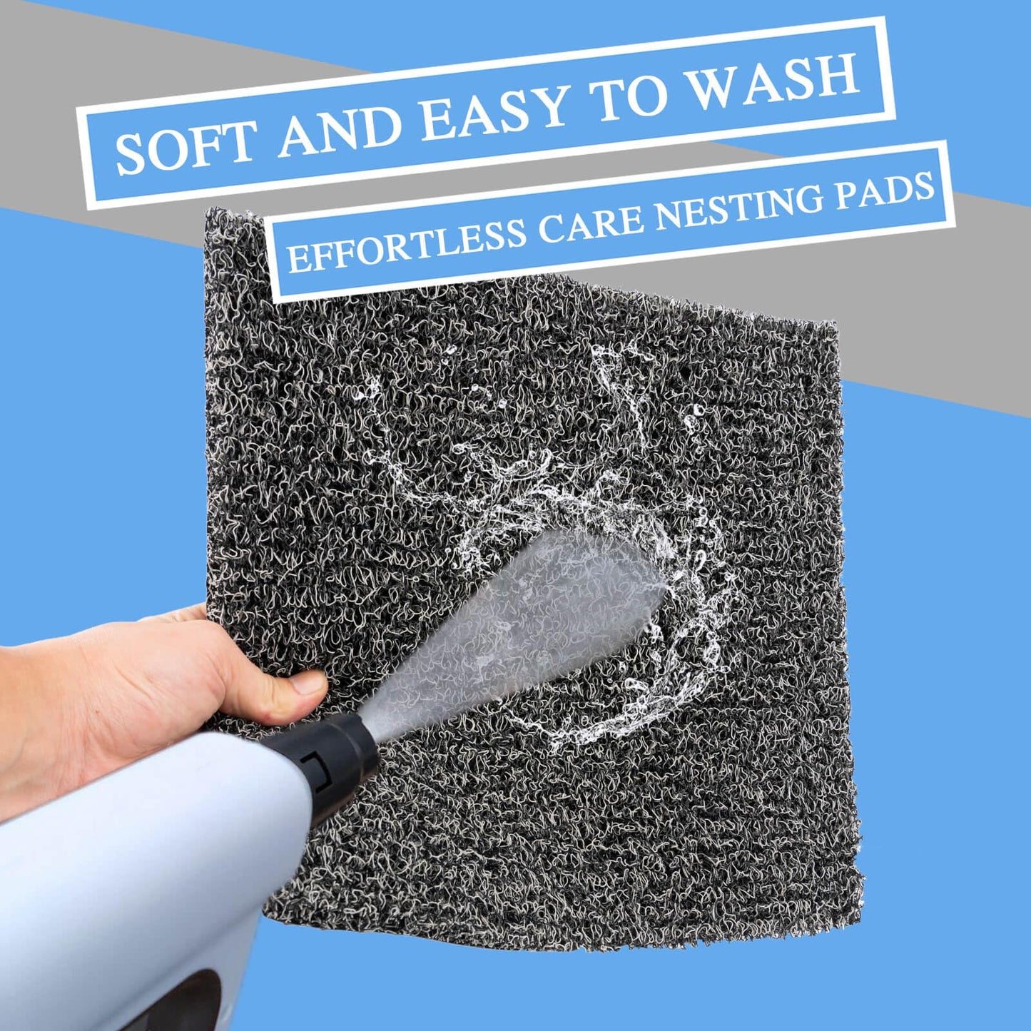 Nesting Pads for Chicken Coop Washable Plastic Nesting Box Liners Reusable Nesting Box Pads for Chicken Coop Bedding 12x12 Inchs 6 Pack Grey Hjpzrui