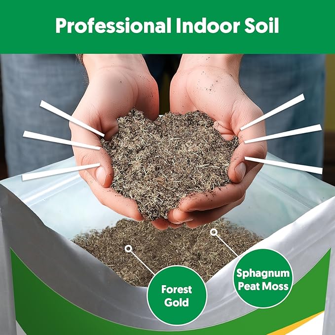 Indoor Potting Soil for Houseplants (4 qt), Well Aeration and Drainage, Lightweight Potting Mix for Indoor Outdoor Plants, Professional Garden Soil for Snake Plant, Monstera, Fiddle Leaf Fig