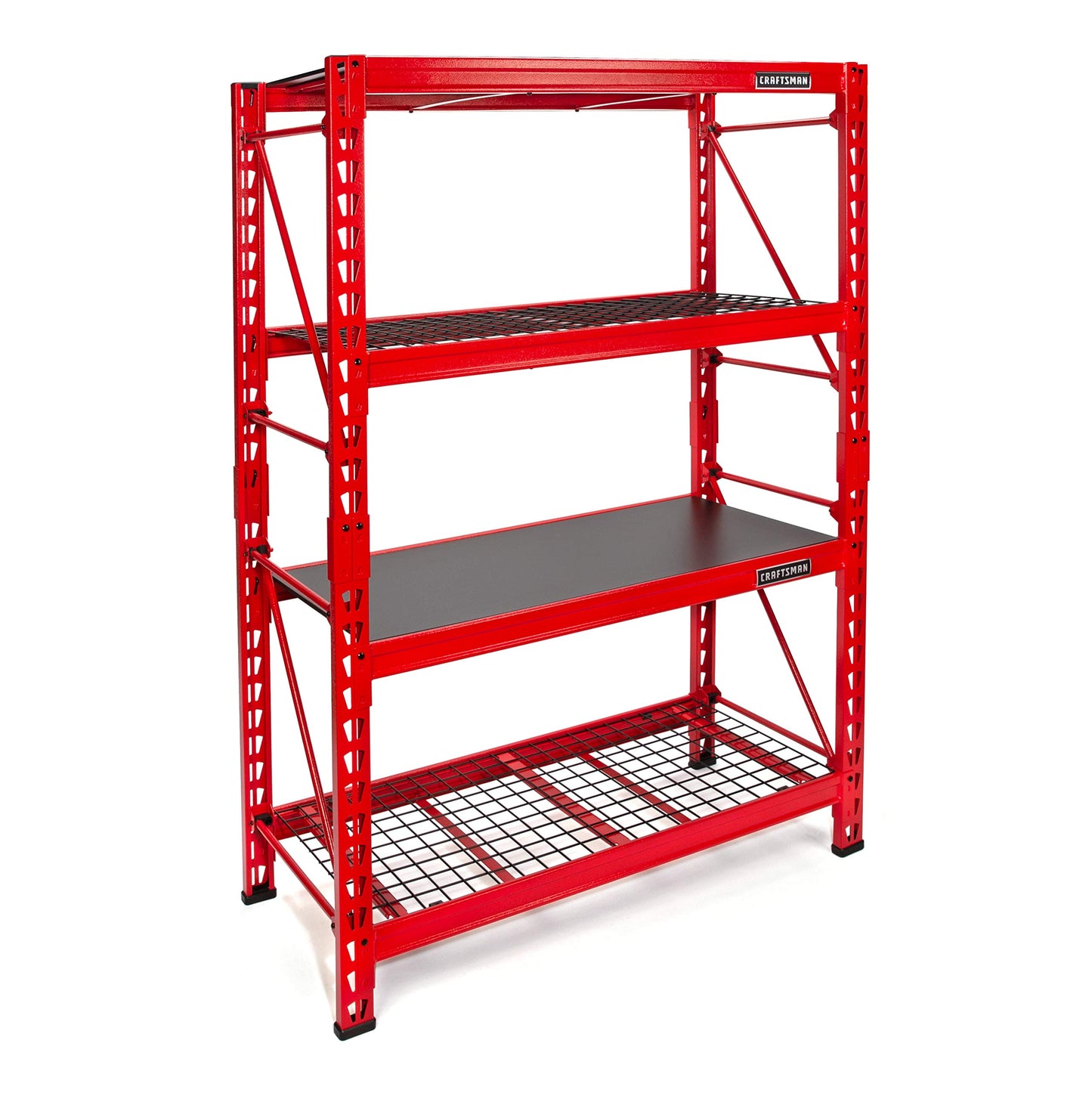 CRAFTSMAN 2-Shelf 3-Foot Tall Stackable Tool Chest Depth Storage Rack, 2-Pack, Red