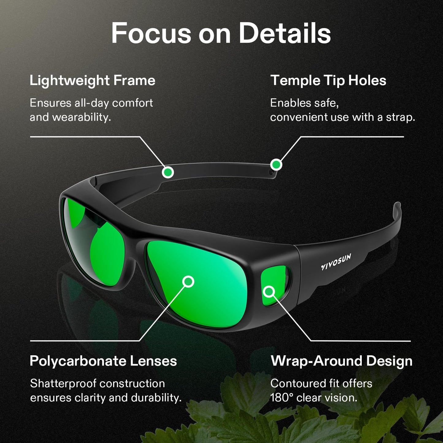 VIVOSUN AeroLight Wing AW200SE and 2-Pack Indoor Hydroponics LED Grow Room Glasses with Glasses Case