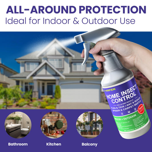 ARFEN Home Insect Pest Control Spray 16oz – Kills & Repels Fleas, Ticks, Ants, Roaches, Spiders, Bed Bug and More on Contact with Peppermint Oil; Natural Safe and Effective Indoor & Outdoor Solution