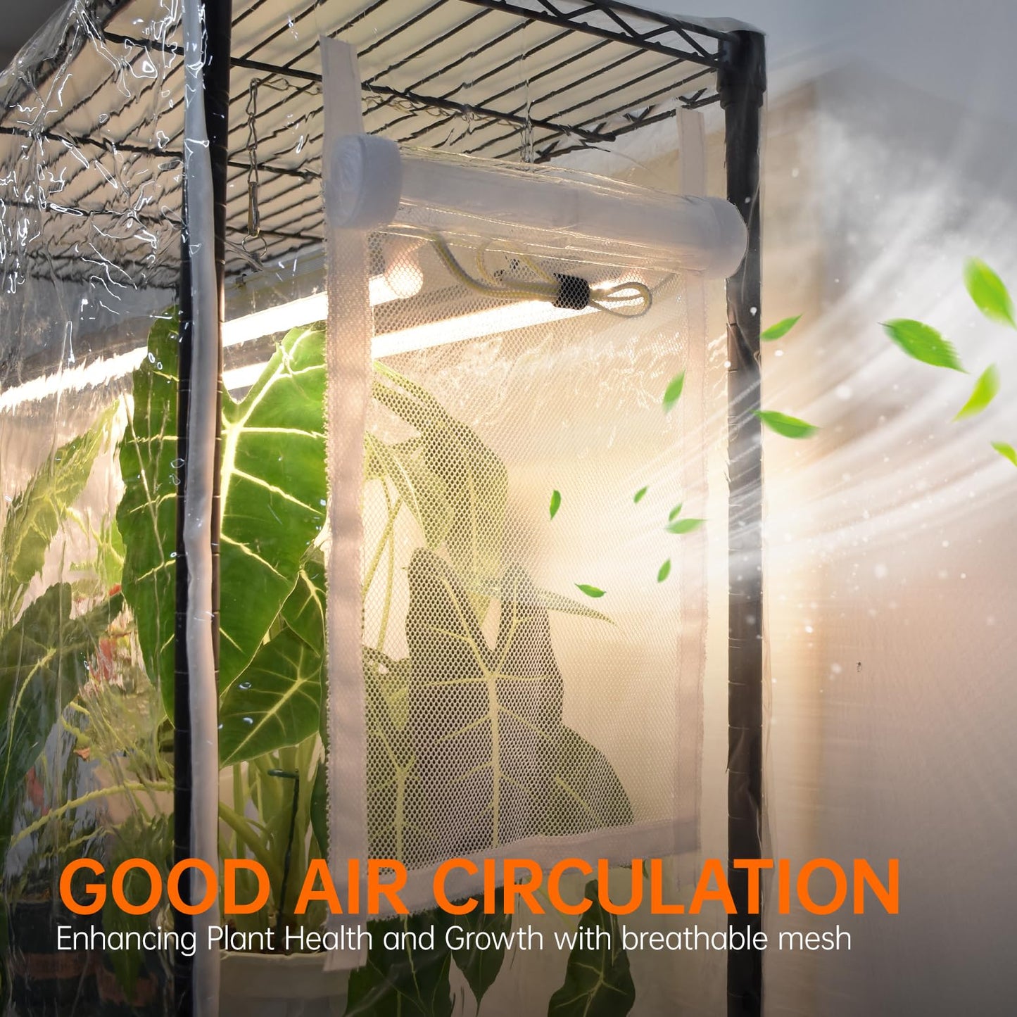 Bstrip Indoor Greenhouse with Grow Light, Tall Green House with 6 Pack T5 Full Spectrum Plant Lights with Timer, Plant Shelf with Tent for Indoor Plant, Seed Starting, Seed Tray, 35.4"x13.8"x70.8"