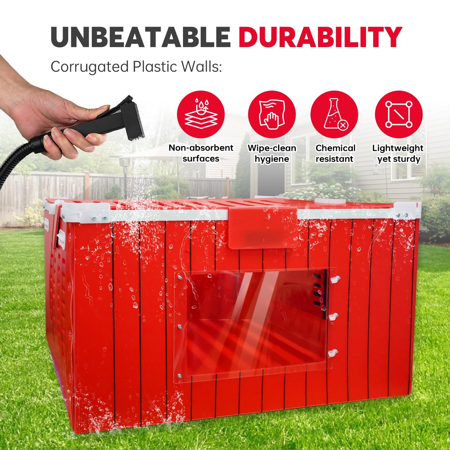 EPHIFY Red Barn Chicken Coop for 1-8 Chicks | 2025 Upgraded Chicken Brooder Box for Chicks, Ducklings, Quail | Portable & Lightweight Plastic Housing