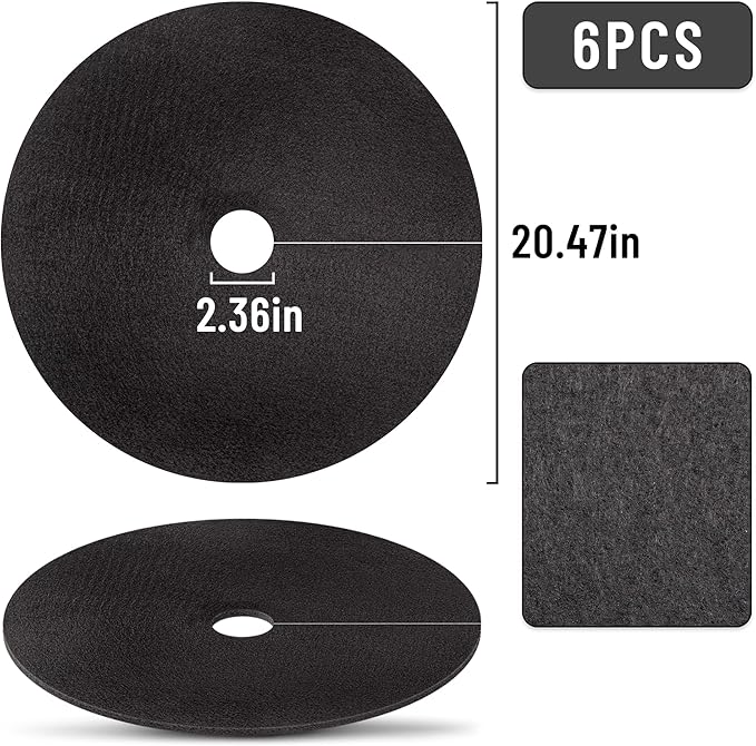 20.47 Inch Non-Woven Tree Mulch Ring,Reusable Tree Weed Barrier Mat,Degradable Tree Mulch Used to inhibit Weed Growth and Landscape Weed Control Plant Root Protection (6 Pack)