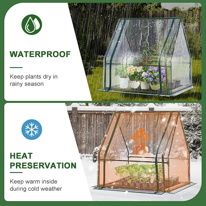 Mini Greenhouse, 35×35×36" Portable Greenhouse for Indoor Outdoor, Small Green House for Plants, Seedling, Germination