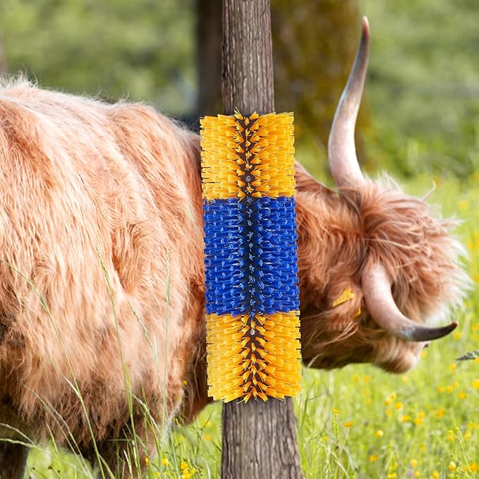 VEVOR Livestock Scratching Brush, 3 Pcs Horse Brush with 6 Screws, 17.1 x 7.5 in Cow Scratcher, for Back Itch Relief & Keep Cleaning, Grooming & Scratching Post Brush for Horse, Pig, Cattle Supplies