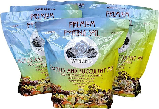 Fat Plants San Diego Premium Cacti and Succulent Potting Mix Soil - for Cactus Palm Tree Citrus Plant Grown in Gardening Containers - Indoors & Outdoors Use - with Natural Food/Fertilizer