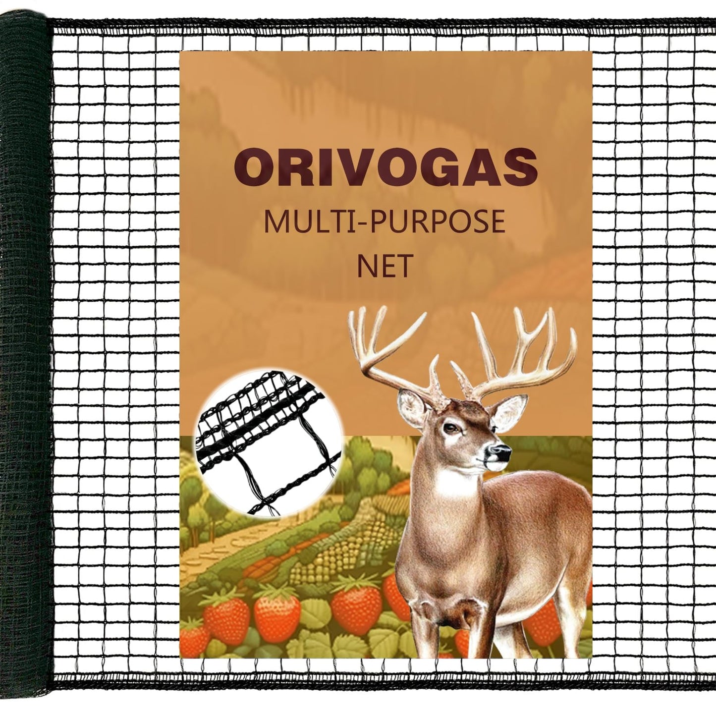ORIVOGAS Plastic Mesh Fence Deer Fencing 4x25ft,Reinforced Edges,55gsm Heavy Duty Temporary Fence,Ideal for Garden Netting,Animal Barrier,Safety Netting, Fruit Plant Protection, Black