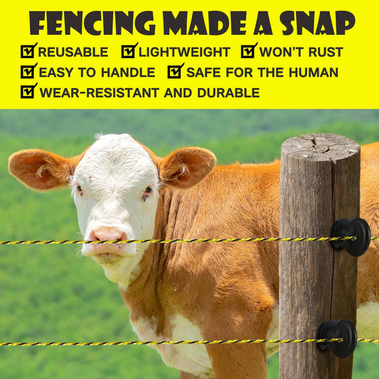 BESTEEL Upgraded Electric Fence Poly Wire 1650 Feet 500 Meters, 1/8" Diameter Portable Electric Fencing Polywires, 6 Stainless Steel Strands for Reliable Conductivity and Rust Resistance UV Resistant