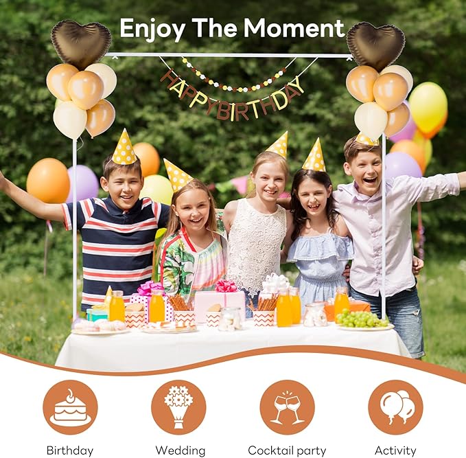 Over The Table Rod Stand with Clamps, Adjustable 32''-79'' Tall 32"-131" Length, White Table Arch Stand Metal Balloon Frame Hanging Rod for Weddings Birthdays Party Garden Arbors Decoration
