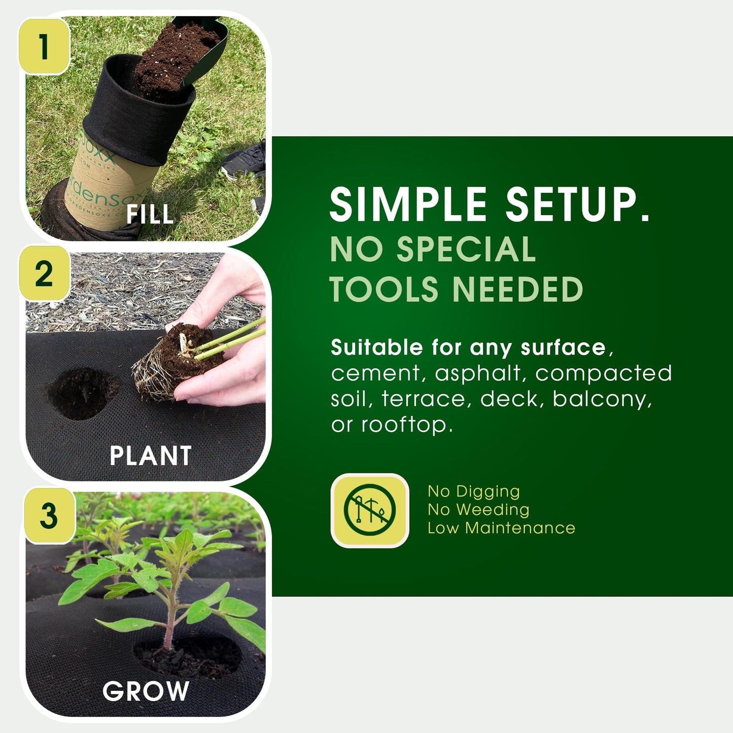GardenSoxx 4x8 50ft Tubular Fabric Plant Pots with Full Drip Irrigation System - Heavy Duty Mesh for Optimal Airflow, Customizable up to 32 sqft Garden for Fruit, Vegetables and Flowers