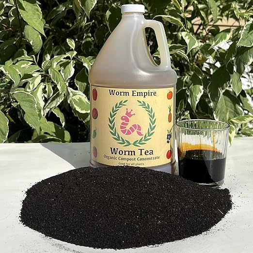 Worm Casting Tea, Natural Plant Food and Liquid Fertilizer Concentrate for Indoor and Outdoor, 1 Gallon