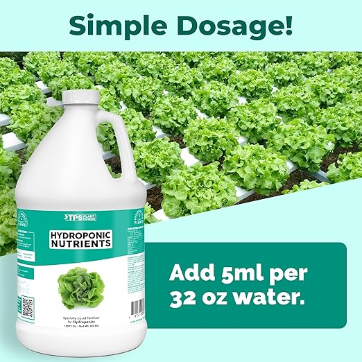 Hydroponic Nutrients for Edible Plants, One Part Complete Liquid Plant Food for Hydroponic Systems, 1 Gallon (128 oz)