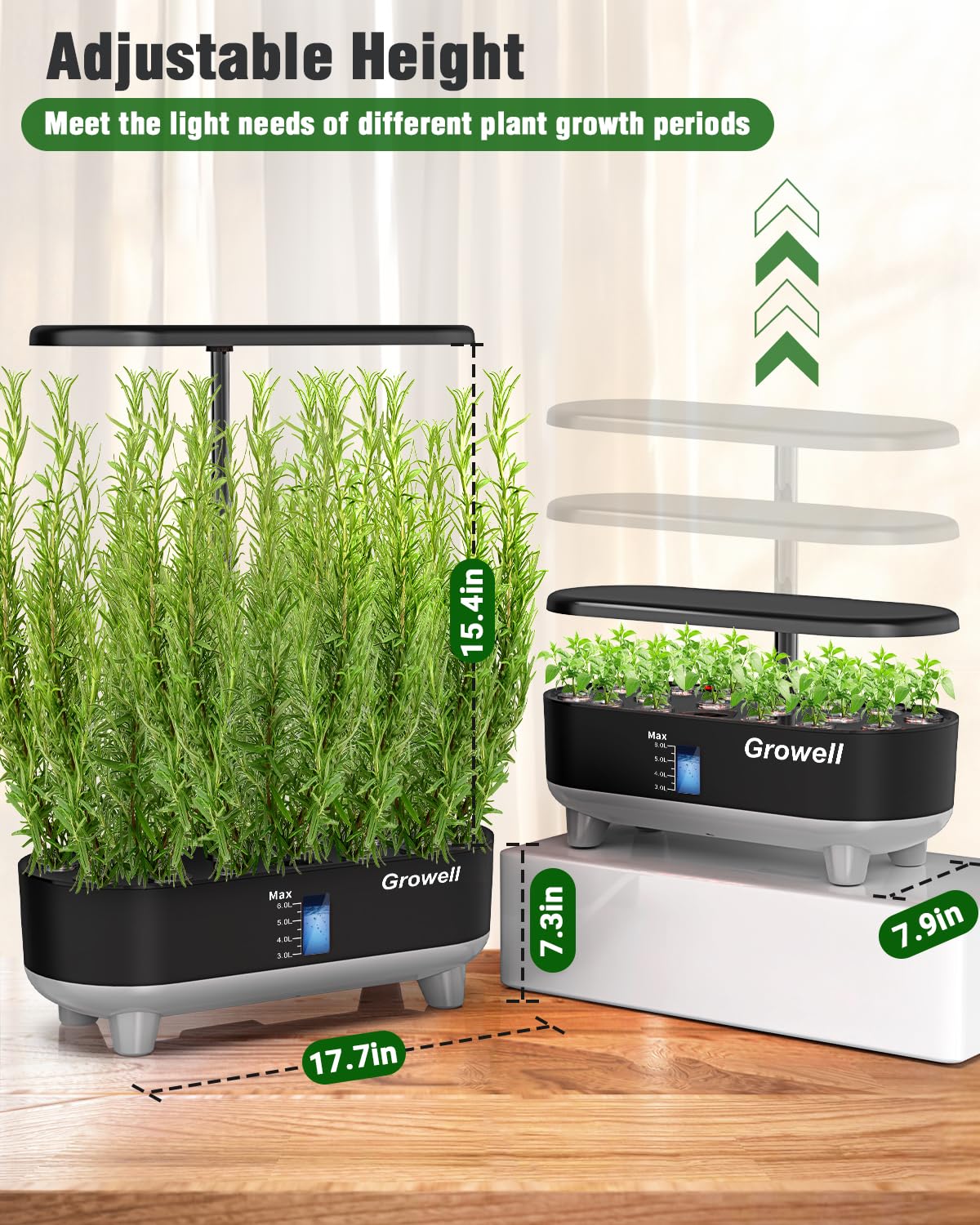 Growell 16 Pods Hydroponics Growing System Kit & 60 Pods Vertical Indoor Garden